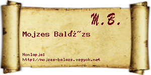 Mojzes Balázs névjegykártya